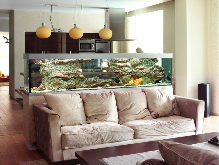 Inspirasi desain sekat ruang aquarium