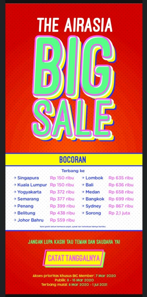 Promo Maret Big Sale Air Asia