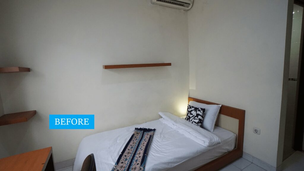 Kamar tidur Rukita Senayan Grasta before makeover