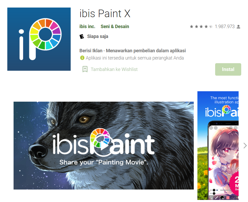 aplikasi sketsa gambar hewan - ibis paint x