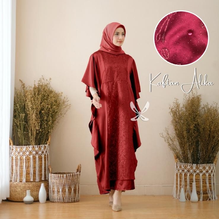 model gamis brokat kombinasi satin terbaru