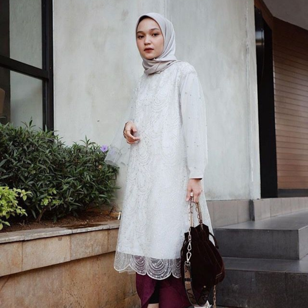model kebaya modern hijab putih