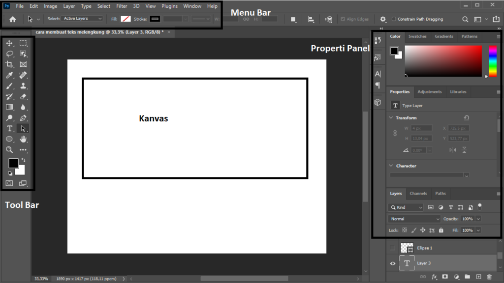 kenali tampilan awal adobe photoshop