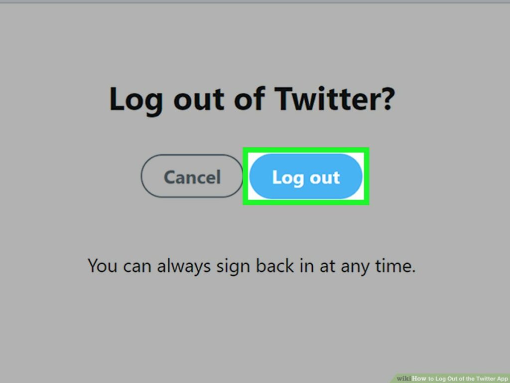 cara log out twitter