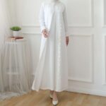 model gamis brokat kombinasi satin terbaru