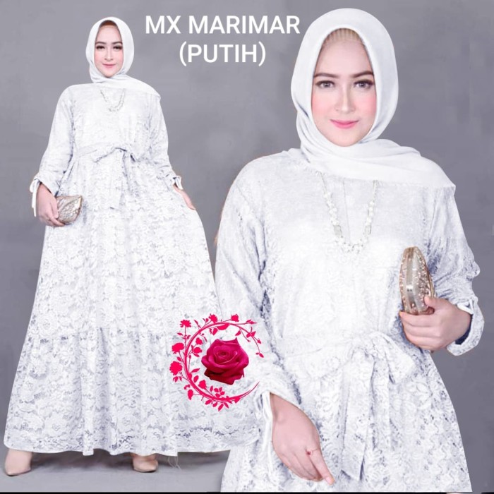 model gamis brokat kombinasi satin terbaru