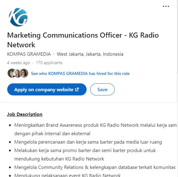 loker jakarta marcom