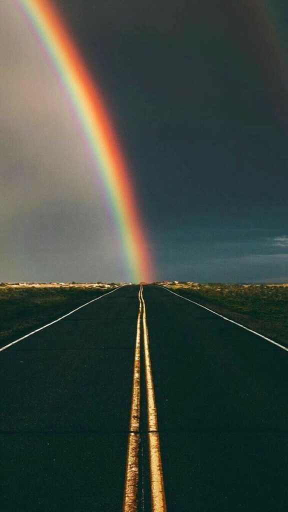 Wallpaper rainbow aesthetic the only road