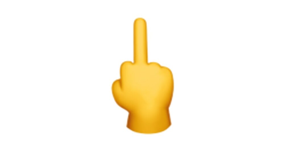 Emoji yang tidak boleh digunakan : Middle finger