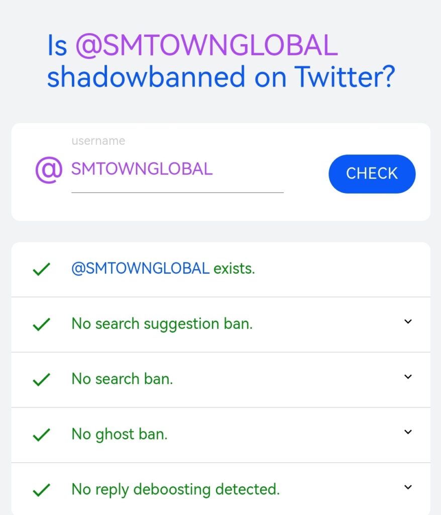 Cara cek shadowban Twitter : Hasil